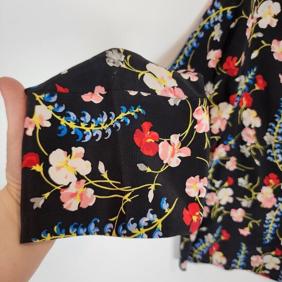EQUIPMENT Femme Heather Flare-sleeve Floral Silk Blouse In Eclipse Multi Floral - Picture 3 of 11